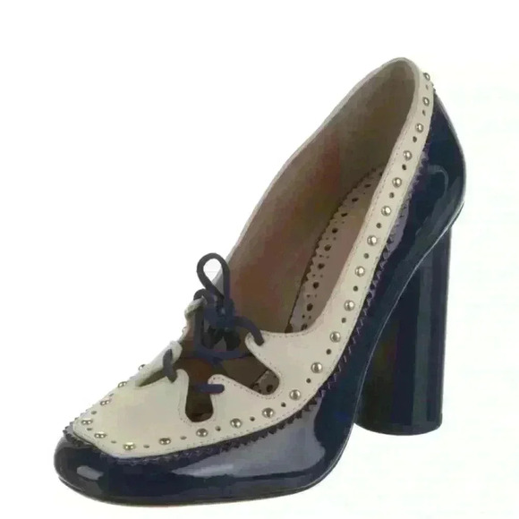 Vintage Tory Burch Patent Leather Studded Heels | Y2K Designer Pumps, Coquette - Picture 1 of 5